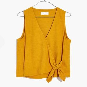 Madewell Texture & Thread Wrap Tie Tank Top